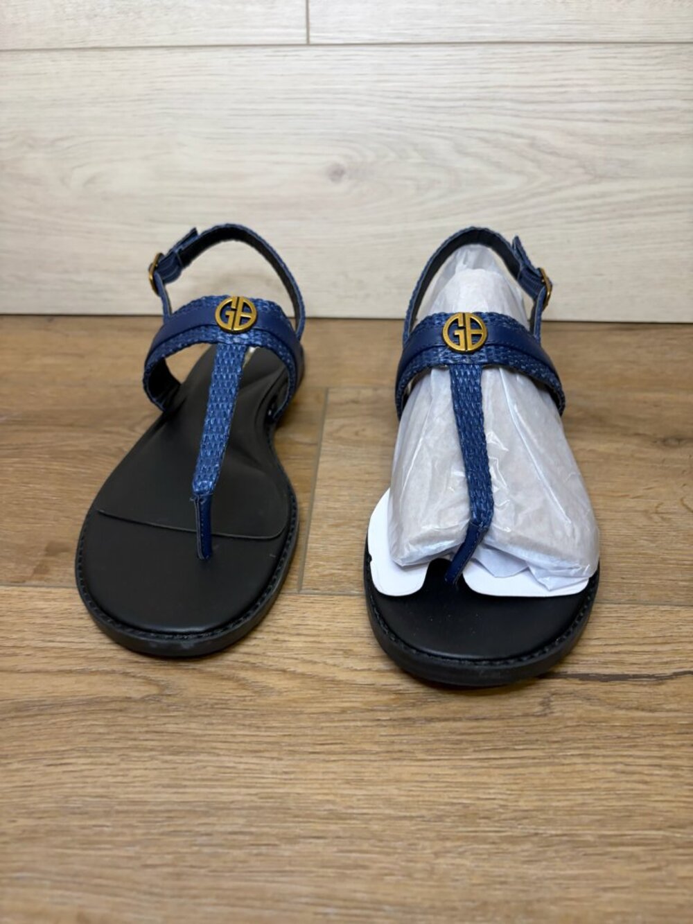 Giani Bernini Women Nayellir Flat Slingback Thong Sandals Navy Blue Size 10M - Picture 2 of 7